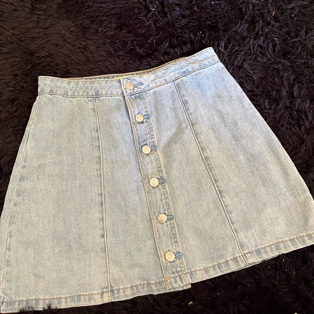 Denim Button-Front Skirt PacSun
